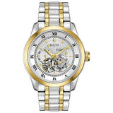 Bulova BVA Skeleton Silver Dial Two Tone Steel Strap Watch for Men - 98A123 Buy Now By Bulova