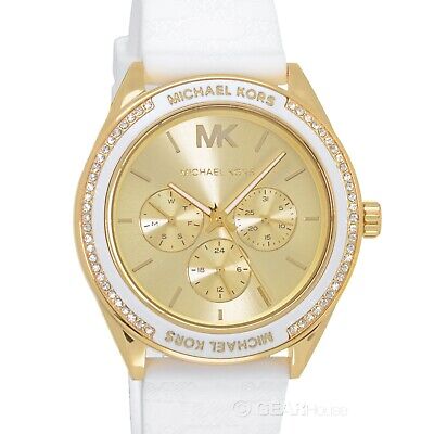 Michael Kors Jessa Quartz Gold Dial White Silicone Strap Watch For Women - MK7267 Buy Now By Michael Kors