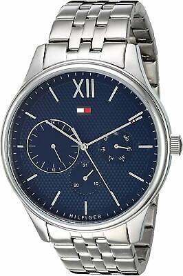 Tommy Hilfiger Damon Chronograph Blue Dial Silver Steel Strap Watch for Men - 1791416 Buy Now By Tommy Hilfiger