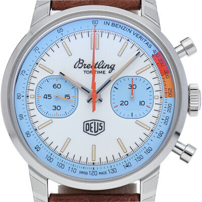 Breitling Top Time Deus Limited Edition White Dial Brown Leather Strap Watch for Men - A233112A1A1X1 Buy Now By Breitling