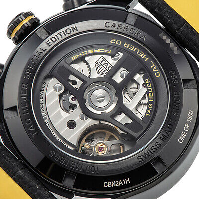 Tag Heuer Carrera x Porsche Automatic Chronograph Black Dial Black Nylon Strap Watch for Men - CBN2A1H.FC6512 Buy Now By Tag Heuer
