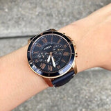 Fossil Grant Sport Chronograph Blue Dial Blue Leather Strap Watch for Men - FS5237 Buy Now By Fossil