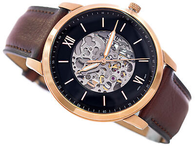 Fossil Neutra Automatic Skeleton Black Dial Brown Leather Strap Watch for Men - ME3195 Buy Now By Fossil