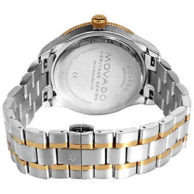 Movado Heritage Calendoplan Black Dial Two Tone Steel Strap Watch For Men - 3650096 Buy Now By Movado