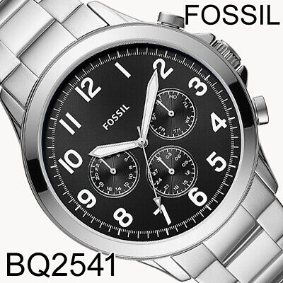 Fossil Pilot Chronograph Black Dial Silver Steel Strap Watch for Men - FS5141 Buy Now By Fossil