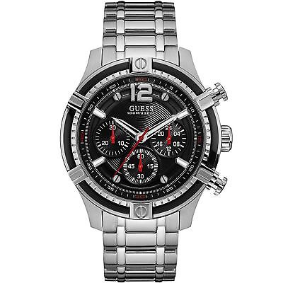 Guess Circuit Chronograph Black Dial Silver Steel Strap Watch For Men - W0968G1 Buy Now By Guess