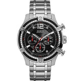 Guess Circuit Chronograph Black Dial Silver Steel Strap Watch For Men - W0968G1 Buy Now By Guess