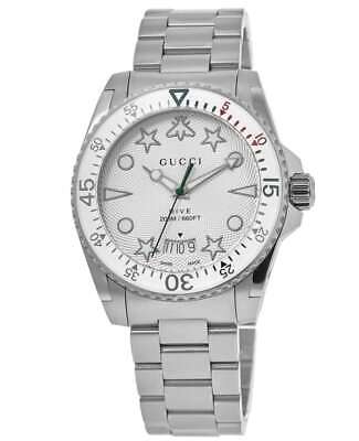 Gucci Dive Quartz White Dial Silver Steel Strap Watch For Men - YA136336 Buy Now By Gucci