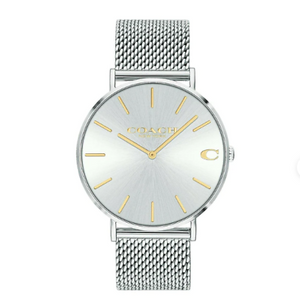 Coach Charles Silver Dial Silver Mesh Bracelet Watch for Men - 14602439 Buy Now By Coach