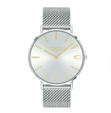 Coach Charles Silver Dial Silver Mesh Bracelet Watch for Men - 14602439 Buy Now By Coach