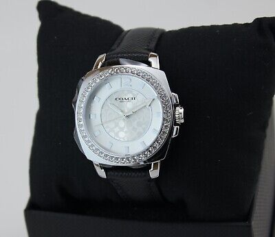 Coach Boyfriend Silver Dial Black Leather Strap Watch for Women - 14503152 Buy Now By Coach