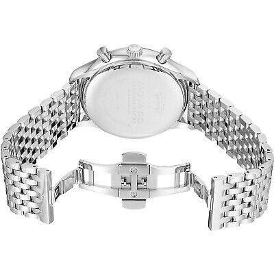 Movado Heritage Calendoplan Chronograph Black Dial Silver Steel Strap Watch for Men - 3650014 Buy Now By Movado