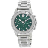 Versace Greca Action Chronograph Quartz Green Dial Silver Steel Strap Watch for Men - VE3J00422 Buy Now By Versace