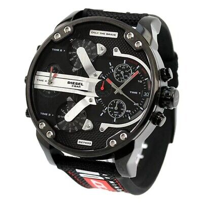 Diesel Mr. Daddy 2.0 Quartz Black Dial Black Nylon Strap Watch For Men - DZ7433 Buy Now By Diesel
