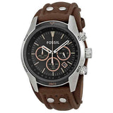 Fossil Coachman Chronograph Black Dial Brown Leather Strap Watch for Men - CH2891 Buy Now By Fossil