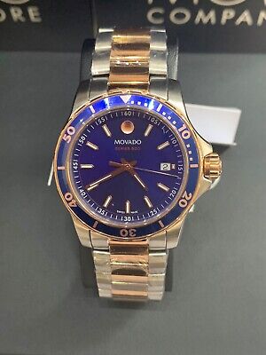 Movado Series 800 Blue Dial Two Tone Steel Strap Watch for Men - 2600149 Buy Now By Movado