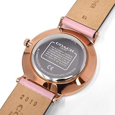 Coach Delancey Gold Dial Pink Leather Strap Watch for Women - 14503332 Buy Now By Coach