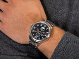 Tommy Hilfiger Jackson Quartz Black Dial Silver Steel Strap Watch for Men - 1791243 Buy Now By Tommy Hilfiger