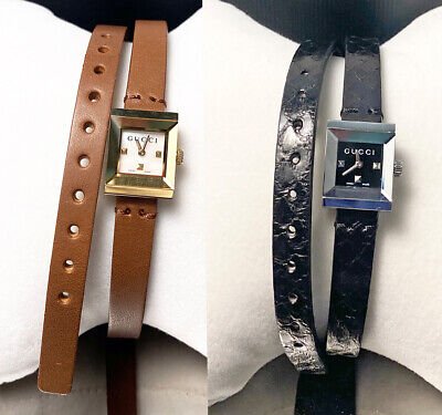 Gucci G-Frame Black Dial Black Leather Strap Watch For Women - YA128526 Buy Now By Gucci