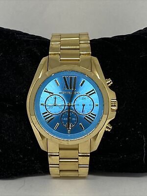 Michael Kors Bradshaw Chronograph Blue Dial Gold Steel Strap Watch For Women - MK5975 Buy Now By Michael Kors