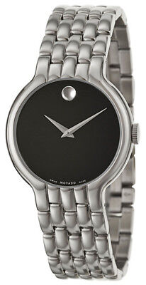 Movado Classic Quartz Black Dial Silver Steel Strap Watch for Men - 0606337 Buy Now By Movado