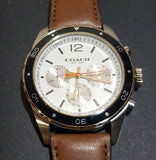Coach Sullivan Chronograph White Dial Brown Leather Strap Watch for Men - 14602057 Buy Now By Coach