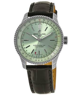 Breitling Navitimer Automatic 35 Green Dial Green Leather Strap Watch for Women - A17395361L1P1 Buy Now By Breitling