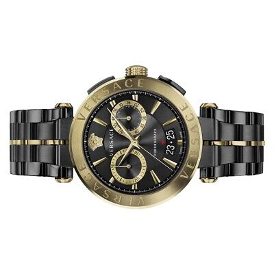 Versace Aion Chronograph Black Dial Black Steel Strap Watch for Men - VE1D01620 Buy Now By Versace
