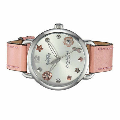 Coach Delancey White Dial Pink Leather Strap Watch for Women - 14502799 Buy Now By Coach