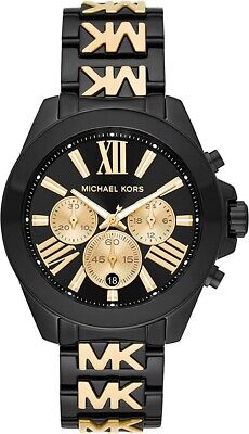 Michael Kors Wren Chronograph Black Dial Two Tone Steel Strap Watch for Women - MK6978 Buy Now By Michael Kors
