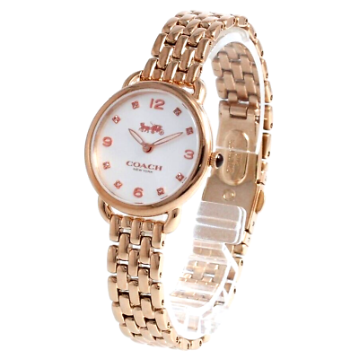 Coach Delancey White Dial Rose Gold Steel Strap Watch for Women - 14502783 Buy Now By Coach