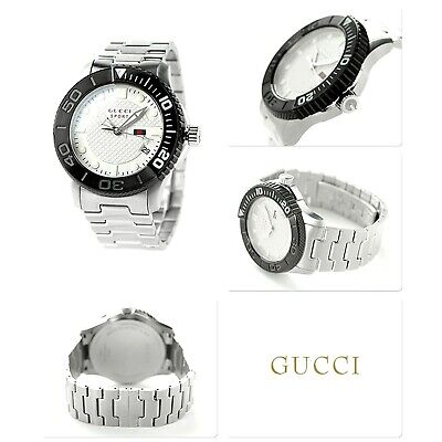 Gucci G Timeless Sport White Dial Silver Steel Strap Watch For Men - YA126250 Buy Now By Gucci