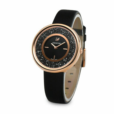 Swarovski Crystalline Pure Black Dial Black Leather Strap Watch for Women - 5275043 Buy Now By Swarovski
