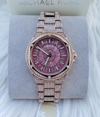 Michael Kors Lennox Three Hand Crystals Rose Gold Dial Rose Gold Steel Strap Watch For Women - MK6992 Buy Now By Michael Kors