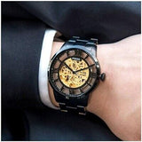 Fossil Townsman Automatic Skeleton Black Dial Black Steel Strap Watch for Men - ME3197 Buy Now By Fossil