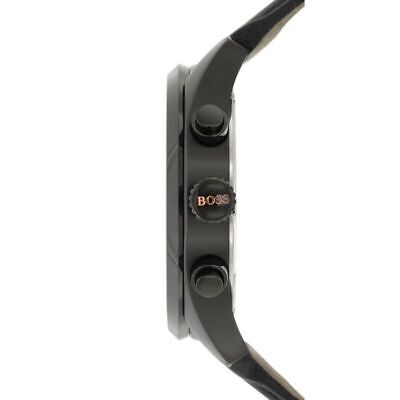 Hugo Boss Grand Prix Chronograph Black Dial Black Leather Strap Watch for Men - 1513550 Buy Now By Hugo Boss