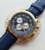 Versace V-Ray Blue Chronograph Blue Dial Blue Leather Strap Watch for Men - VDB030014 Buy Now By Versace
