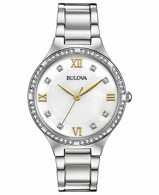 Bulova Crystal Collection Mother of Pearl Dial Silver Steel Strap Watch for Women - 96L263 Buy Now By Bulova