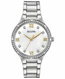 Bulova Crystal Collection Mother of Pearl Dial Silver Steel Strap Watch for Women - 96L263 Buy Now By Bulova