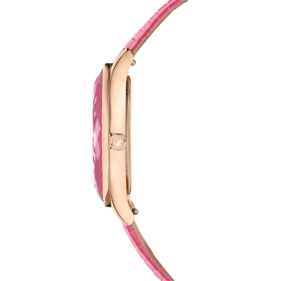 Swarovski Octea Nova Pink Dial Pink Leather Strap Watch for Women - 5650030 Buy Now By Swarovski