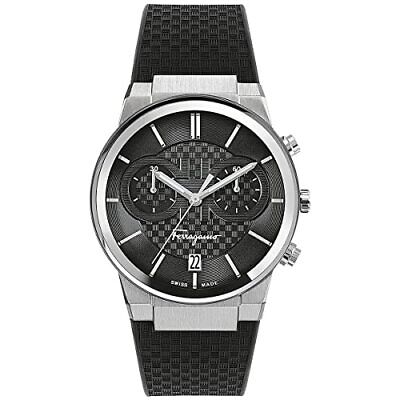 Salvatore Ferragamo Sapphire Chrono Black Dial Black Silicone Strap Watch for Men - SFME00121 Buy Now By Salvatore Ferragamo