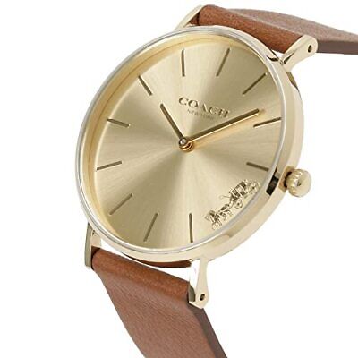 Coach Perry Analog Gold Dial Brown Leather Strap Watch for Women - 14503331-C Buy Now By Coach