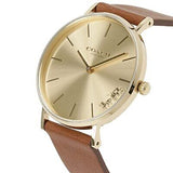 Coach Perry Analog Gold Dial Brown Leather Strap Watch for Women - 14503331-C Buy Now By Coach