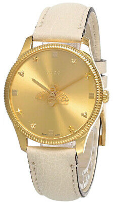 Gucci G Timeless Quartz Gold Dial Beige Leather Strap Watch For Women - YA1264180 Buy Now By Gucci