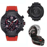 Tissot T Race Chronograph Black Dial Red Rubber Strap Watch For Men - T141.417.37.057.01 Buy Now By Tissot