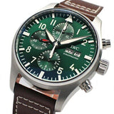IWC Pilot's Watch Chronograph Edition Racing Green 43mm Green Dial Brown Leather Strap Watch for Men - IW377726 Buy Now By IWC