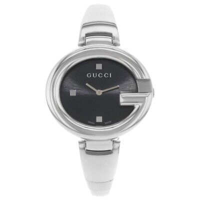 Gucci Guccissima Black Dial Silver Steel Strap Watch For Women - YA134301 Buy Now By Gucci