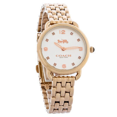 Coach Delancey White Dial Rose Gold Steel Strap Watch for Women - 14502783 Buy Now By Coach