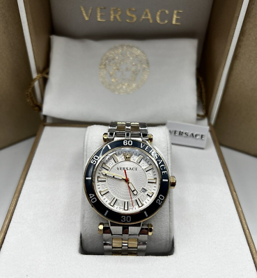 Versace Greca Sport Quartz White Dial Two Tone Steel Strap Watch For Men - VEZ300521 Buy Now By Versace
