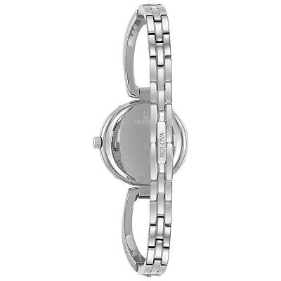 Bulova Crystal Black Mother of Pearl Dial Silver Steel Strap Watch for Women - 96L224 Buy Now By Bulova